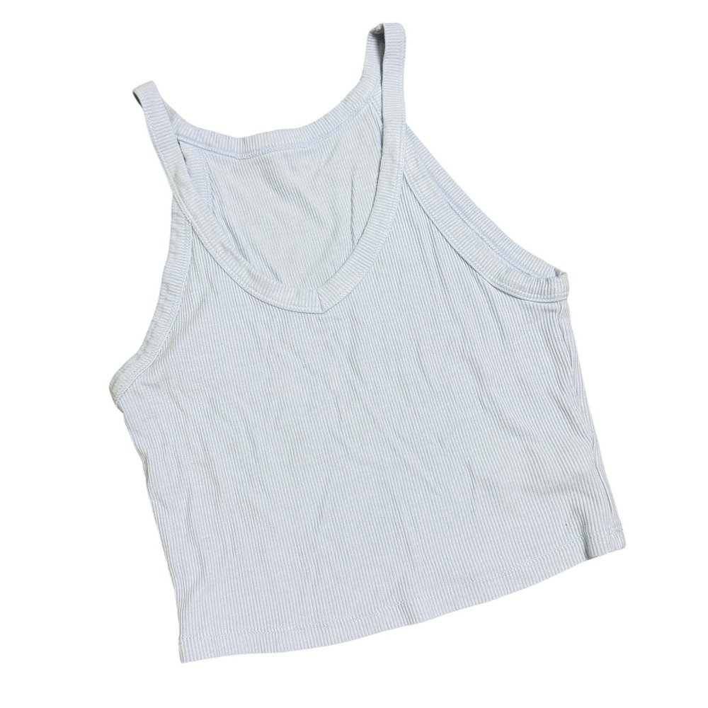 Aeropostale Light Blue Crop Wear 2-Ways Tank S Racerback Soft Stretch Festival